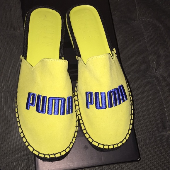 lime green fenty slides